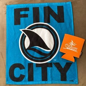 SJ Sharks 🦈 Blue Fin City Towel with Shark Design
